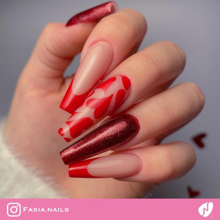 Vibrant Mismatched Red Nails
